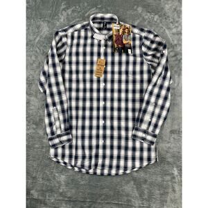 men's medium large Blue checkered reprime work shirt nwt
